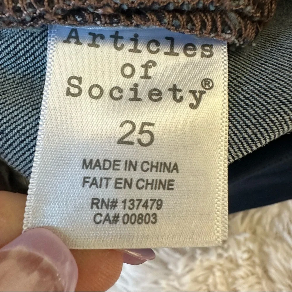 Articles of Society Maternity Blue Skinny Jeans Size: 25